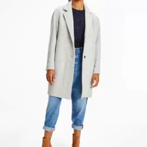 Image of Tommy Hilfiger Womens Herringbone Shacket - Grey Heather Herringbone - UK 14