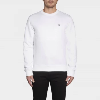 Image of CK Jeans Mens Essential Crewneck Sweatshirt - Bright White - XL