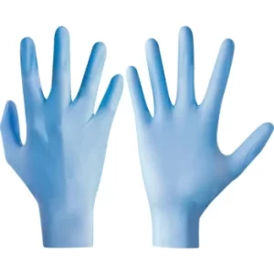 Image of Touchntuff Disposable Gloves, Blue, Nitrile, Powder Free, Textured Fingertips, Size 10, Pk-100