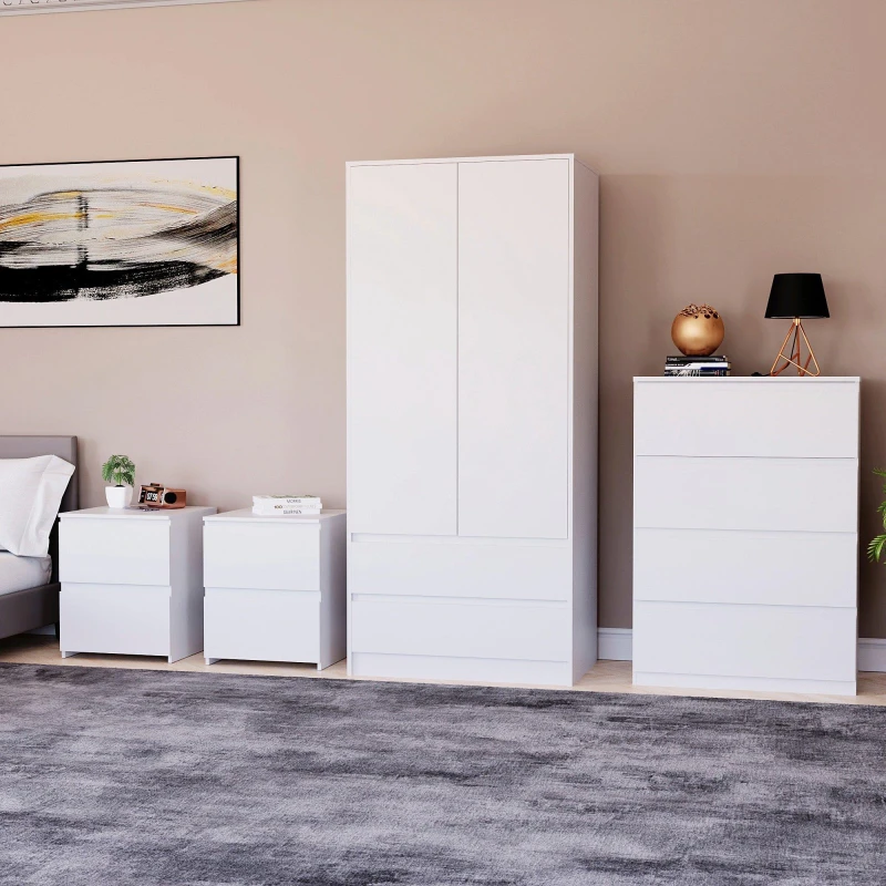 Image of Lassic Vida Designs 4 Piece Denver Bedroom Set 2 White unisex One Size