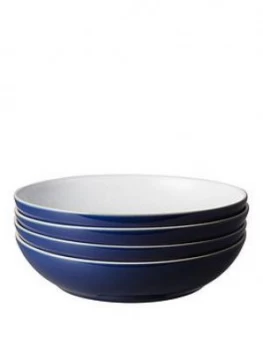Image of Denby Elements 4 Piece Pasta Bowl Set ; Dark Blue