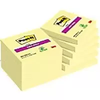 Image of Post-it Super Sticky Notes 654-12SS-CY 76 x 76mm 90 Sheets Per Pad Yellow Square Plain Pack of 12