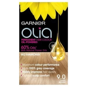 Image of Garnier Olia 9.0 Light Blonde Permanent Hair Dye Blonde