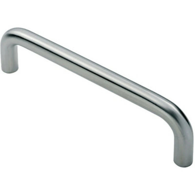 Image of Loops D Shape Cabinet Pull Handle 106 x 10mm 96mm Fixing Centres Satin Steel Metallics unisex