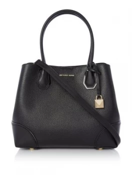 Image of Michael Kors Mercer Gallery Medium Center Zip Tote Bag Black