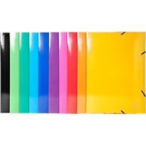 Image of Exacompta 3 Flap Folder 59829E A3 Assorted Glossy Card 32 x 44cm Pack of 10