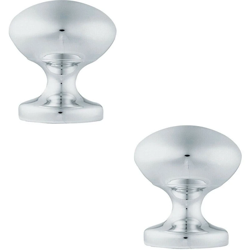 Image of Loops 2x 57mm OCTAGONAL Centre Door Knob Victorian Satin Chrome Outdoor Front Handle Multi unisex