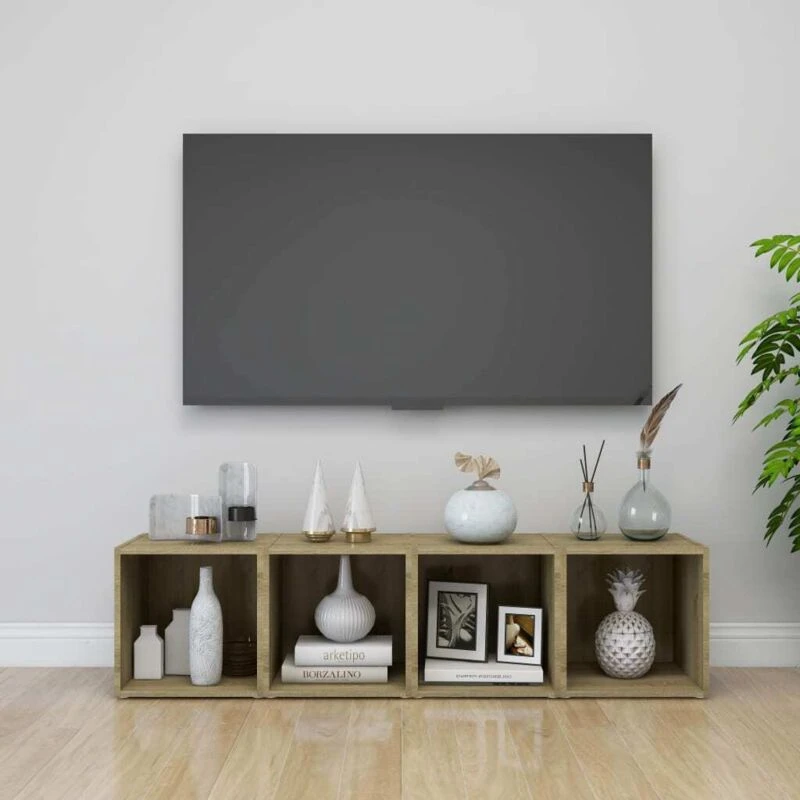 Image of VIDAXL TV Cabinets 4 pcs Sonoma Oak 37x35x37cm Engineered Wood Vidaxl 8720286354179