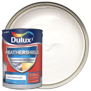 Image of Dulux Weathershield All Weather Protection Pure Brilliant White Textured Masonry Paint 5L