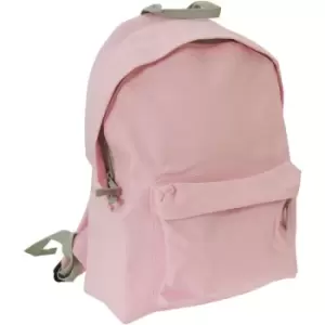 Image of Bagbase Junior Fashion Backpack / Rucksack (14 Litres) (One Size) (Classic Pink/Light Grey) - Classic Pink/Light Grey