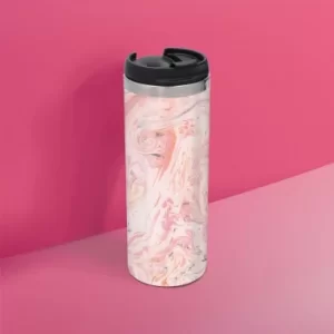 Image of Pink Marble Stainless Steel Travel Mug