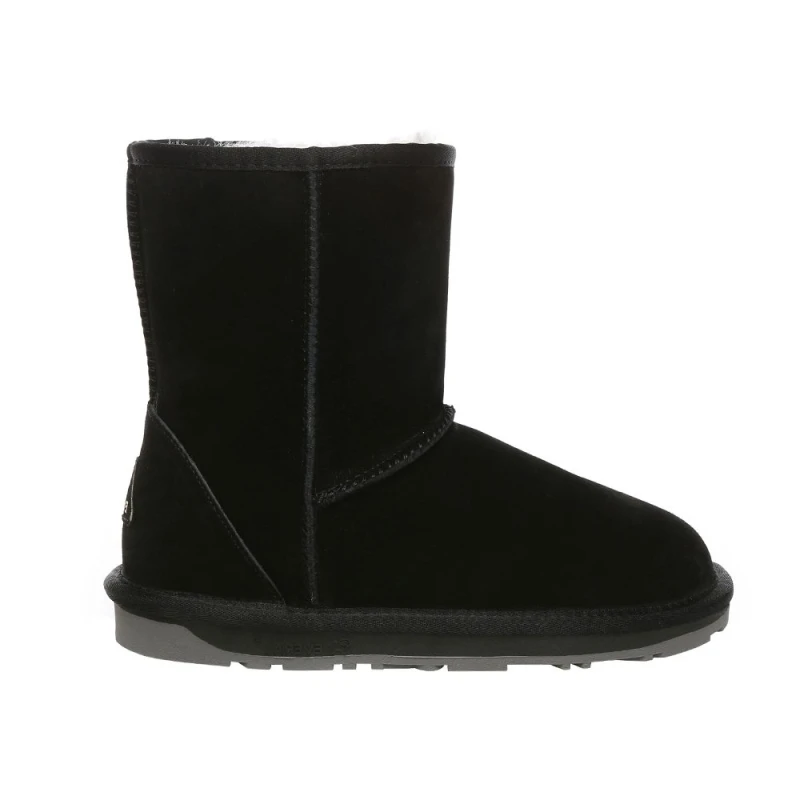 Image of EverAu Australia Womens Real Sheepskin Parrot Mid-Calf Classic Boots with TPR Sole in Black Size: 7 Black Female 7