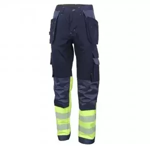 Image of Beeswift High Visibility Two Tone Trousers Saturn Yellow Navy 34