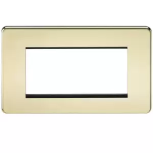 Image of KnightsBridge Screwless 4G Modular Faceplate - Polished Brass
