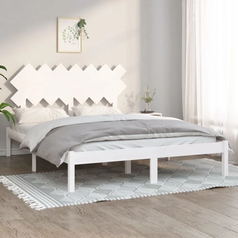 Image of VIDAXL Bed Frame without Mattress White 140x190cm Solid Wood Vidaxl 8720287035992