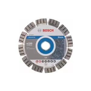 Image of Bosch 2608602643 Diamond Cutting Disc Best for Stone, 150mm Ø, 22.23mm x 2.4mm x 12mm, Silver/Grey