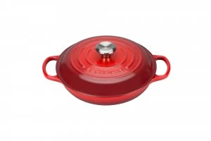 Image of Le Creuset Signature Cast Iron Shallow Casserole 26cm Cerise