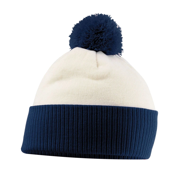 Image of Beechfield Beechfield Snowstar Two Tone Beanie in White White One Size Unisex 5063377394580