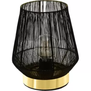 Image of Escandidos Metallic Brass Table Lamp - black, brass - Eglo