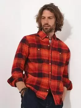 Image of Joe Browns Joe Browns Sunset Loving Check Shirt - Red, Red Size M Men