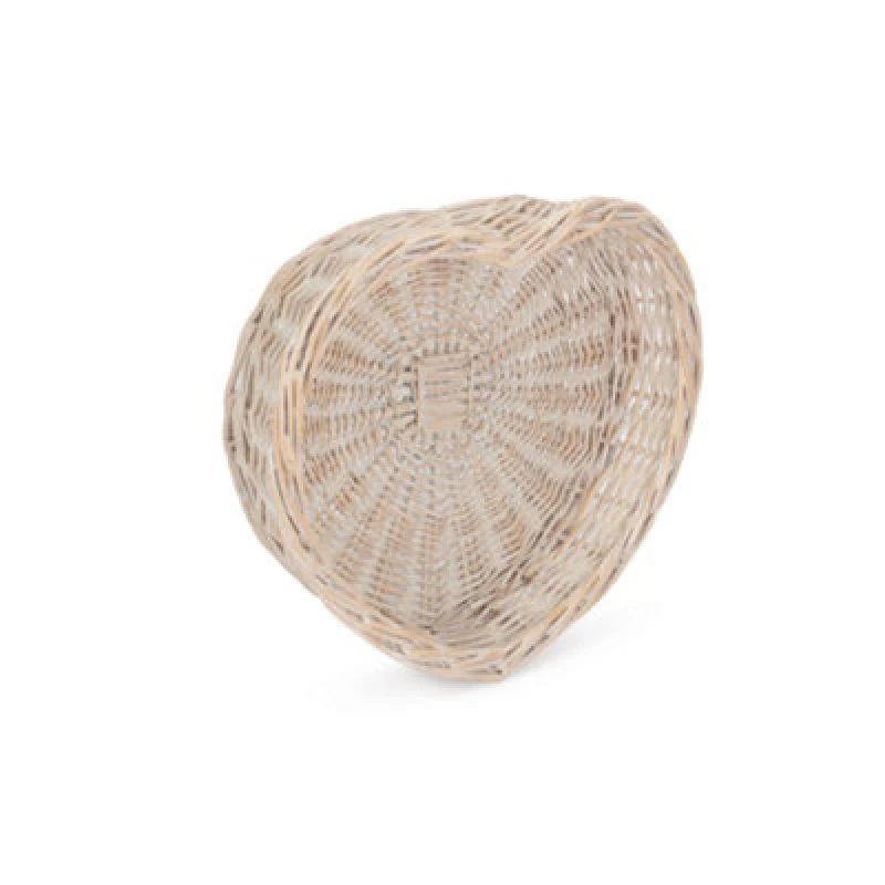 Image of Red Hamper Pt075 Wicker Large White Wash Heart Shaped Tray