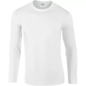 Image of Gildan Mens Soft Style Long Sleeve T-Shirt (Pack Of 5) (S) (White)