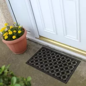 Image of JVL Elipses Circles Rubber Doormat Black