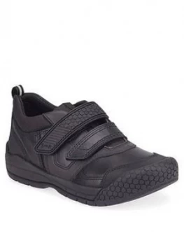 Image of Start-rite Boys Strike School Shoe, Black Leather, Size 2 Older
