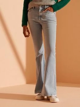 Image of Superdry High Rise Skinny Flare Jeans - Denim Size 26, Inside Leg 31, Women