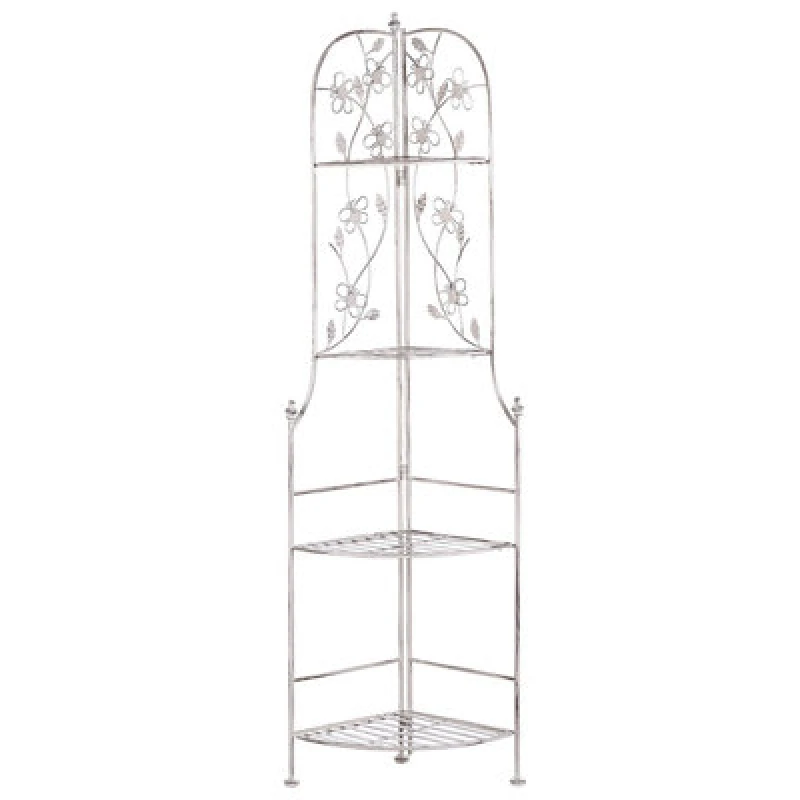 Image of Beliani Corner Shelving Unit Biella Metal 35cm 35cm White