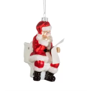 Image of Santa on the Loo Shaped Bauble