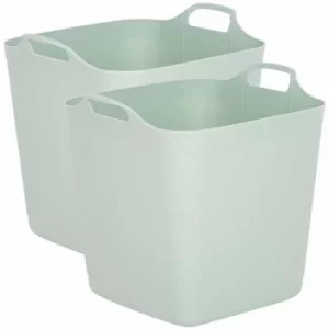Image of Wham Flexi Square Tub 40 Litres Pack of 2 Grey, Green