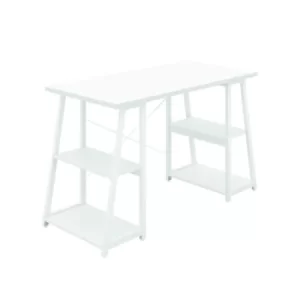 Image of Soho Desk with Angled Shelves White/White Leg KF90792