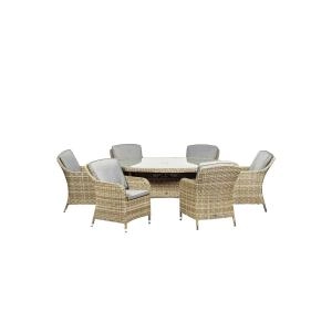 Image of Royalcraft Wentworth Rattan 6 Seater Ellipse Imperial Dining Set - Garden & Outdoor
