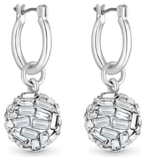 Image of Lipsy Silver Coloured Sphere Glass Hoop Earrings