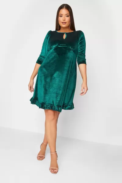 Image of Keyhole Velvet Midi Dress