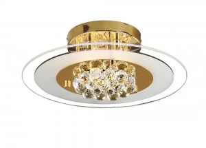 Image of Flush Round 4 Light French Gold, Glass, Crystal