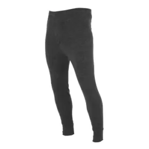 Image of FLOSO Mens Thermal Underwear Long Johns/Pants (Standard Range) (Waist: 36-39ins (Large)) (Charcoal)