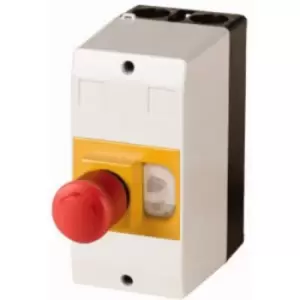 Image of Eaton CI-PKZ01-PVT Enclosure Surface mount, + kill switch (L x W x H) 80 x 97 x 160 mm Grey, Yellow, Red, Black