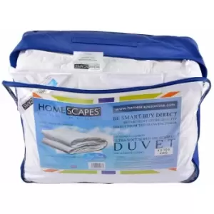 Image of Luxury Hotel Quality Super Microfibre 4.5 Tog King Size Summer Duvet - White - Homescapes