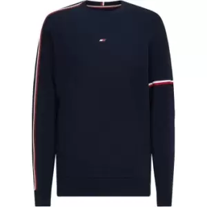Image of Tommy Sport Hilfiger Sport Tape Crew Neck Sweater - Blue