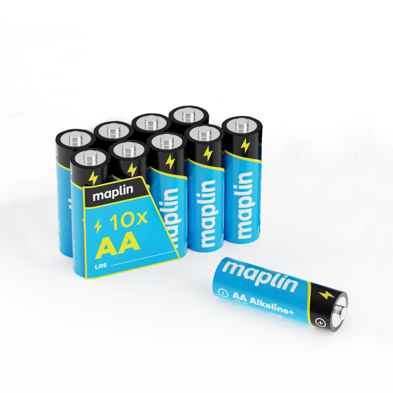Image of Maplin Maplin AA LR6 1.5V Alkaline Batteries 7 Year Shelf Life High Performance (Pack of 10) 507PAM