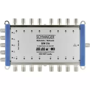 Image of Schwaiger SEW516 531 SAT multiswitch Inputs (multiswitches): 5 (4 SAT/1 terrestrial) No. of participants: 16 Standby mode, Quad LNB compatible