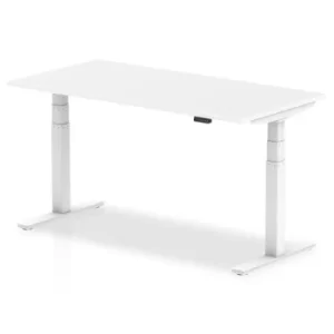 Image of Air 1600 x 800mm Height Adjustable Desk White Top White Leg
