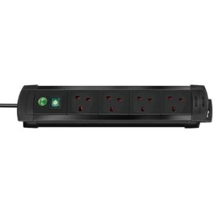 Image of Brennenstuhl Premium Line 4 Gang 1.8m Black