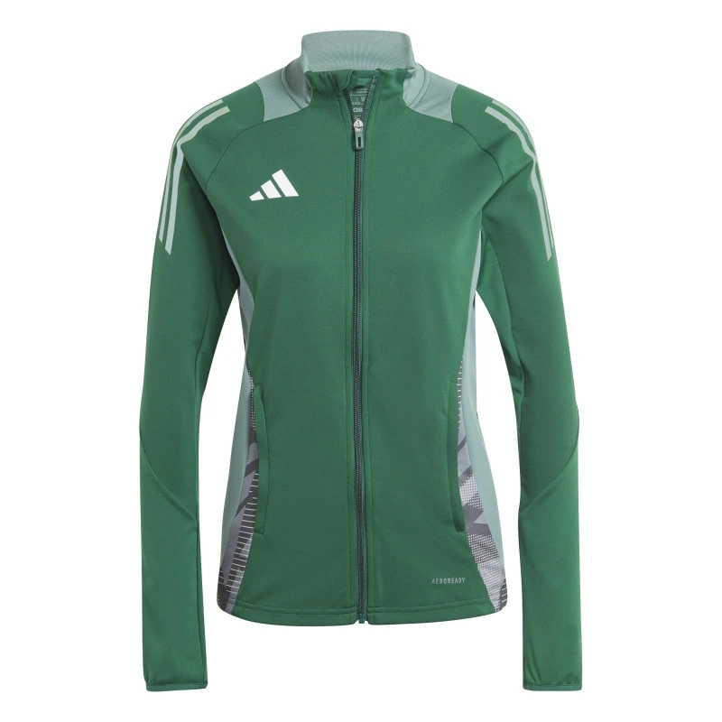 Image of adidas Womens Tiro24 Tracksuit Top Dark Green female 6 (XXS)