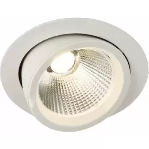 Image of Fully Adjustable Recessed Ceiling Downlight - 36W Warm White LED - Matt White
