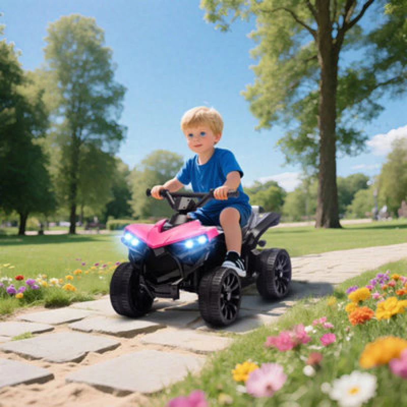 Image of AIYAPLAY 6V Kids ATV, Battery Powered Ride on Car for Ages 3-8 Years, Pink 370-400V70PK