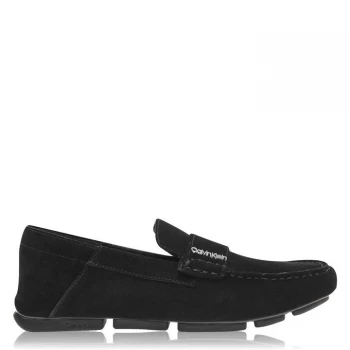 Image of Calvin Klein Maven Calf Suede Loafers - Black