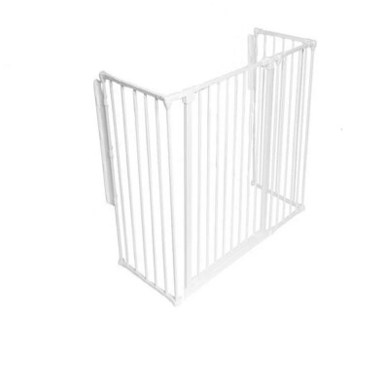 Image of Safetots Extra Tall Multi Panel Fire Surround, 51Cm Deep X 118Cm Wide, White, 105Cm High, Baby And Toddler Fire Guard